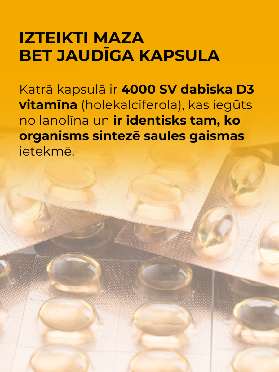 LYL sunD3 ProCaps 4000 SV, 60 kapsulas - Produkta attēls 3