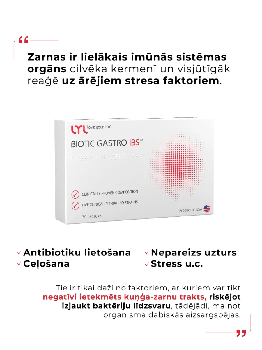 LYL BIOTIC GASTRO IBS, 30 kapsulas - Produkta attēls 3