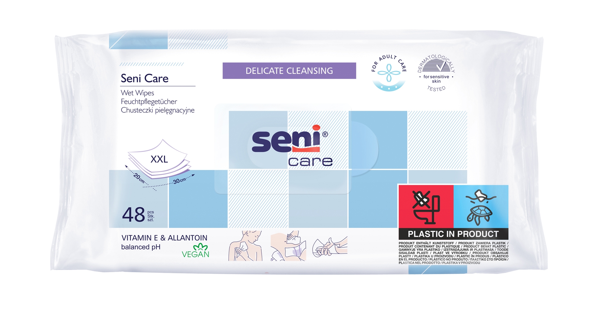 SENI CARE mitrās salvetes, 48 gab. - Produkta attēls 2