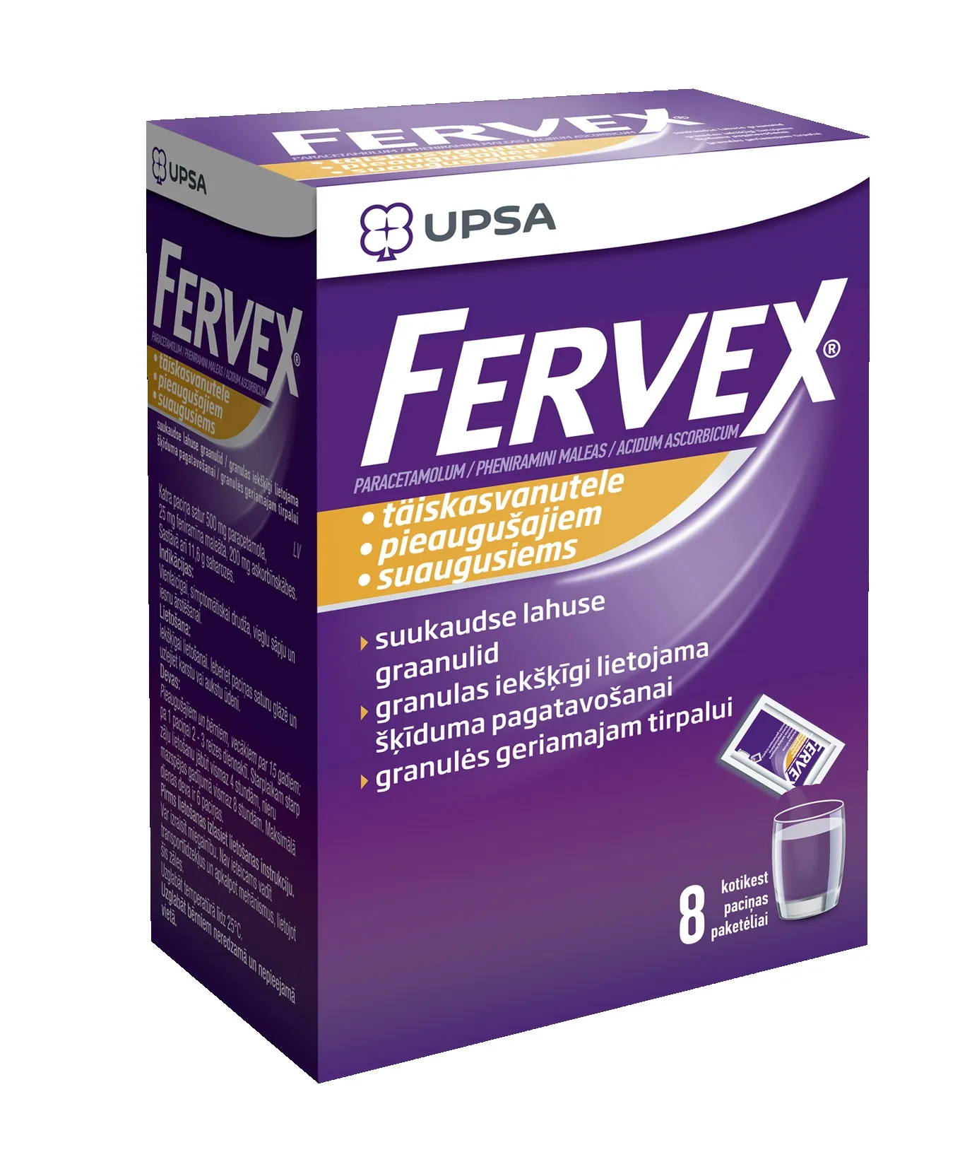 FERVEX PIEAUGUŠAJIEM GRANULAS ŠKĪD PAGATAVOŠANAI PACIŅAS N8 - Produkta attēls 2