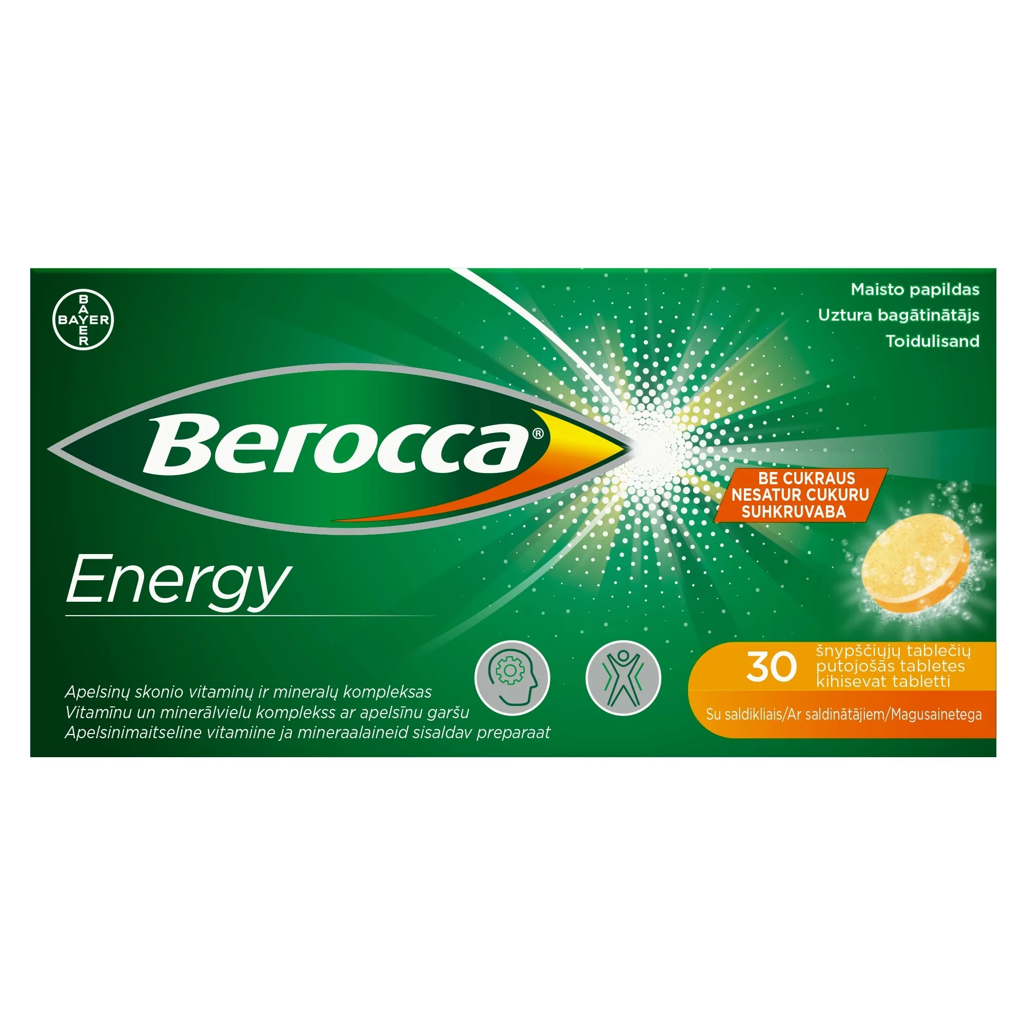 BEROCCA Energy putojošās tabletes, 30gab - Produkta attēls 4