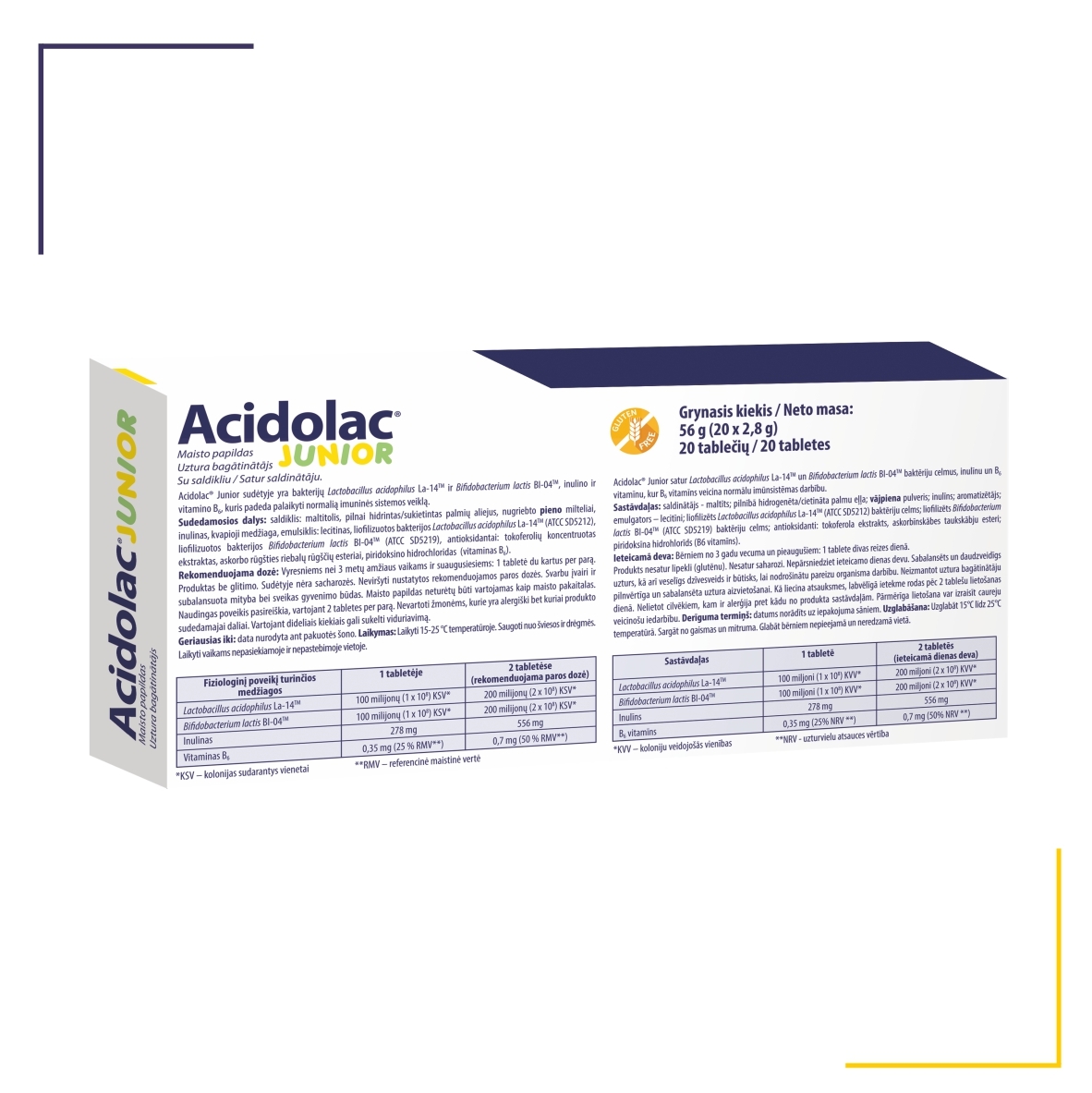 ACIDOLAC® Junior tabletes, 20 gab. - Produkta attēls 2