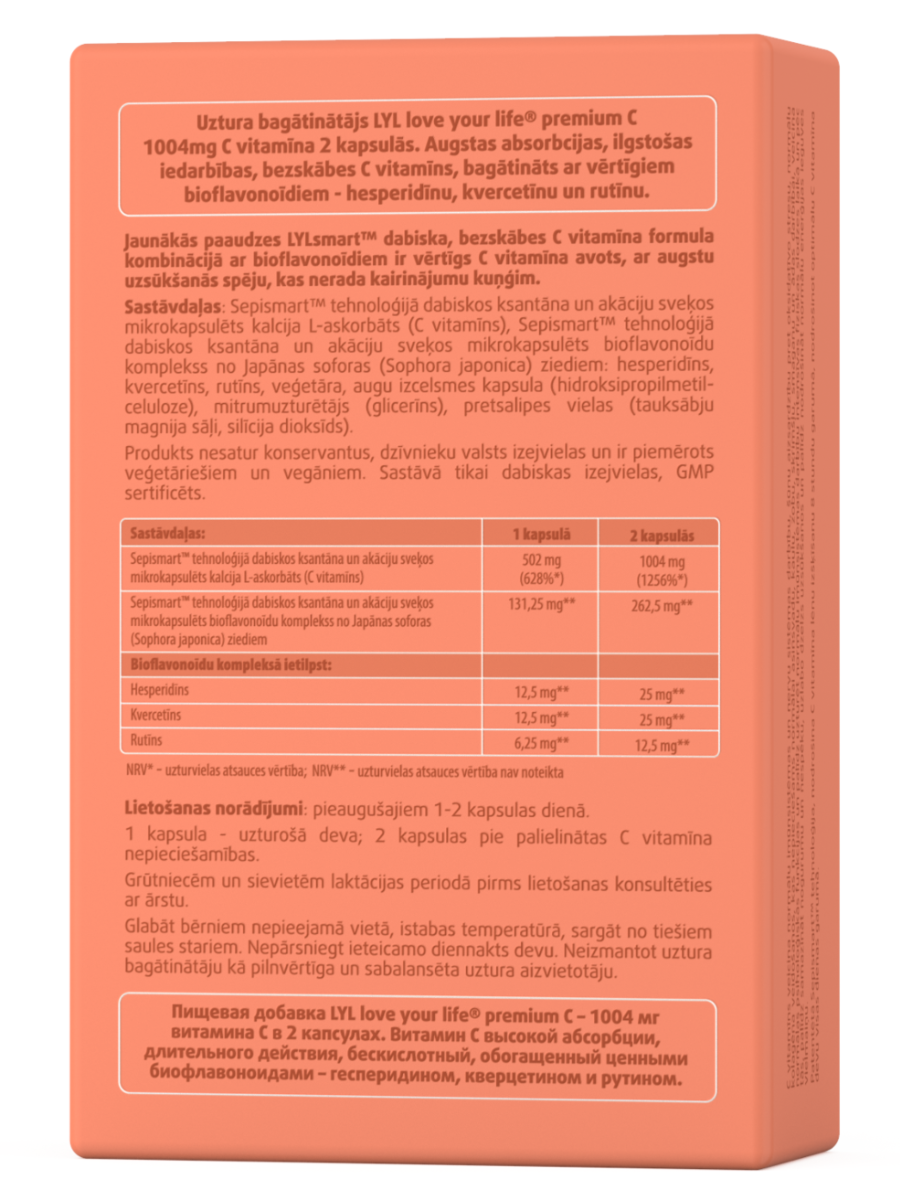 LYL premium C, 30 kapsulas - Produkta attēls 2