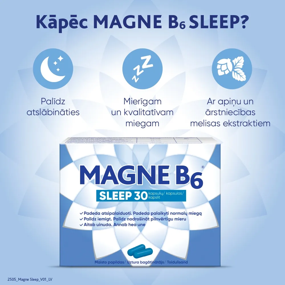 MAGNE B6 Sleep kapsulas, 30 gab - Produkta attēls 3