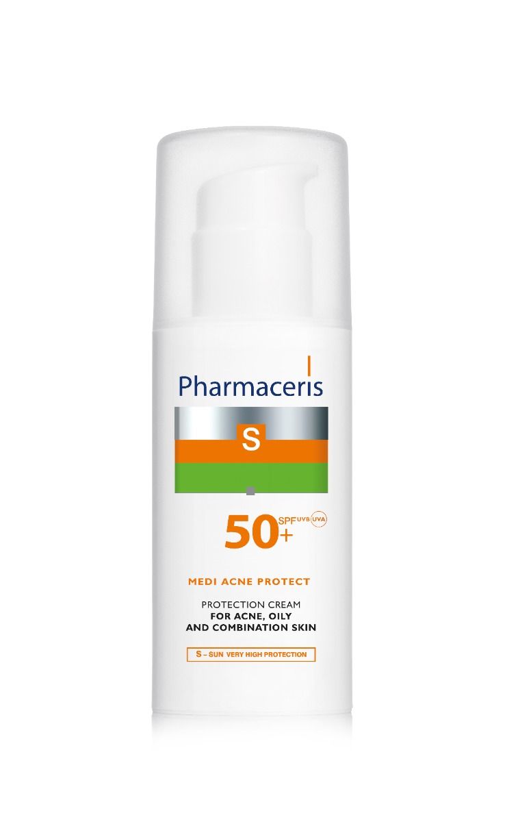 PHARMACERIS S. Medi Acne Protect sejas aizsargkrēms taukainai ādai SPF50+, 50 ml - Produkta attēls 2