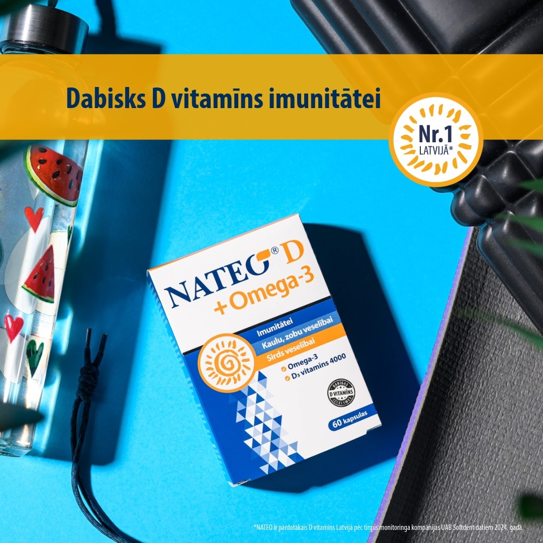 NATEO D PLUS Omega-3 SV4000  kapsulas, 60 gab. - Produkta attēls 3