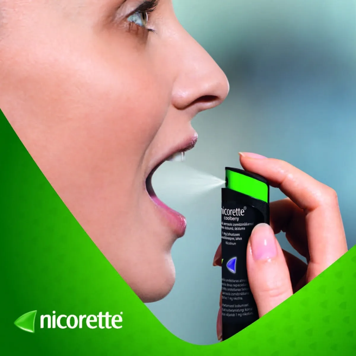 NICORETTE Coldberry 1 mg/ devā aerosols, 150 devas - Produkta attēls 2