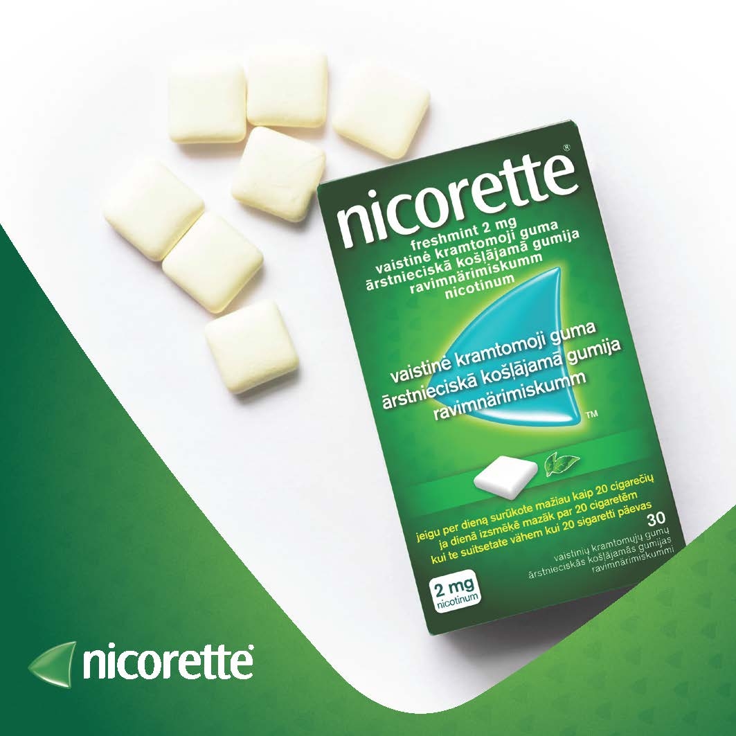 NICORETTE FRESHMINT 2MG KOŠĻĀJAMĀ GUMIJA N30
