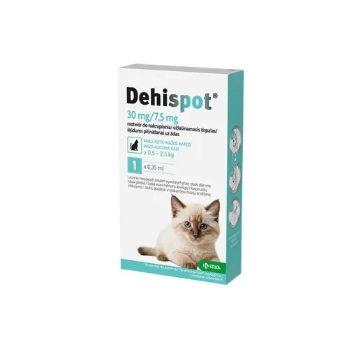 DEHISPOT 30mg/7,5mg šķīdums pilināšanai kaķiem 0,5-2,5kg 0,35ml N1