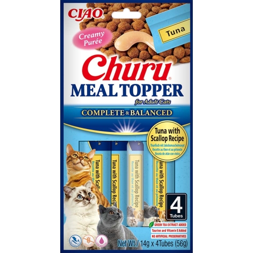 Churu Meal Topper mērce kaķiem, tuncis&ķemmītes 56g (14gx4) N12 - Produkta attēls 