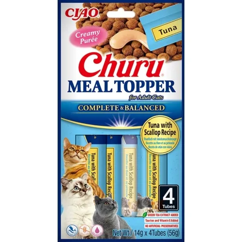 Churu Meal Topper mērce kaķiem, tuncis&ķemmītes 56g (14gx4) N12 - Produkta attēls 