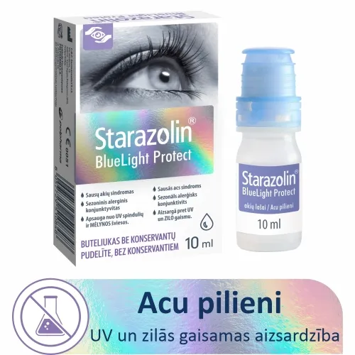 STARAZOLIN BlueLight Protect Sterili, mitrinoši acu pilieni, 10 ml