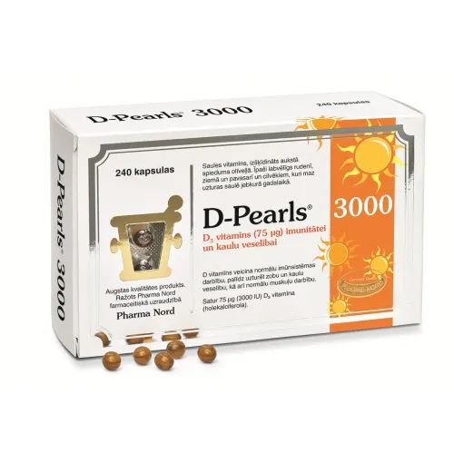 D-PEARLS 3000IU KAPS N240 - Produkta attēls 