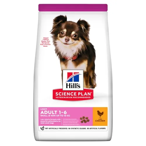 Hills suņu sausā barība Light mazām šķirnēm vista 1,5kg - Produkta attēls 
