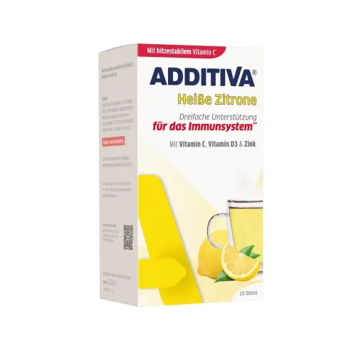 ADDITIVA Karstais citrons + C vitamīns + cinks + D3 vitamīns pulveris,