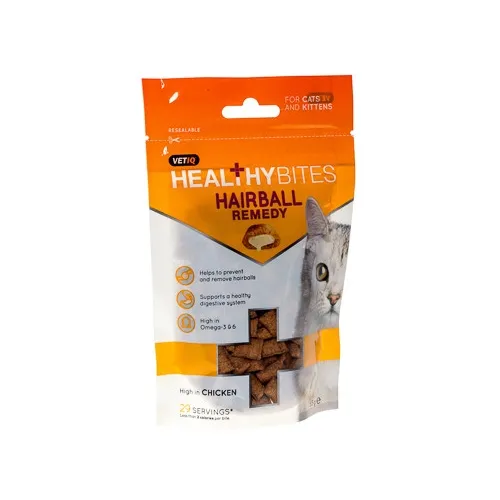MC VETIQ HAIRBALL RELIEF CATS/KITTENS HEALTHY BITES 65G - Produkta attēls 1