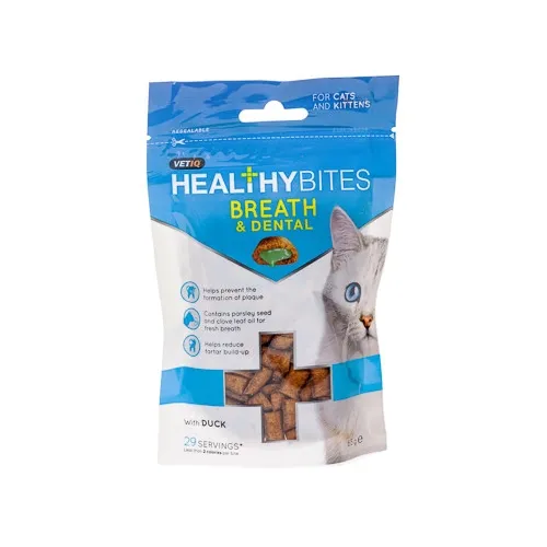 MC VETIQ DENTI-CARE CATS/KITTENS HEATHLY BITES 65G - Produkta attēls 1