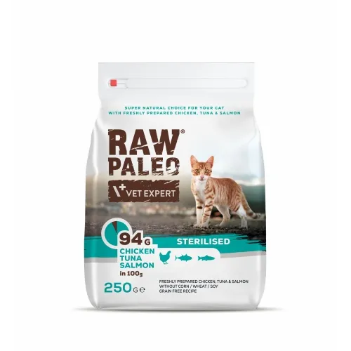 RAW PALEO KAĶU SAUSĀ B STER VISTA/TUNCIS/LASIS 250G - Produkta attēls 