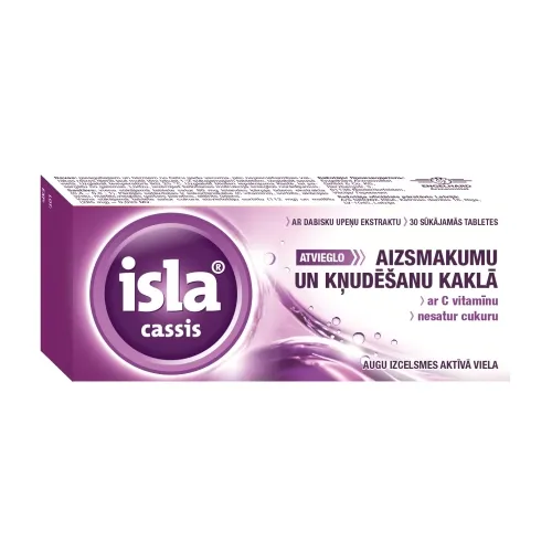 Product image of ISLA® Cassis sūkājamās tabletes, 30 gab.