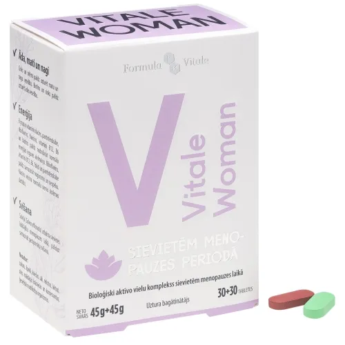 FORMULA VITALE WOMAN tabletes menopauzes periodā 30 + 30 gab. - Produkta attēls 