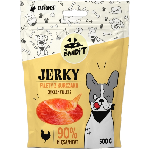 MR.BANDIT JERKY VĪTINĀTAS VISTAS FILEJAS 500G