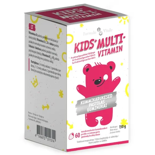 FORMULA VITALE KIDS+ MULTI GUMIJAS LĀCĪŠI, 60 gab.