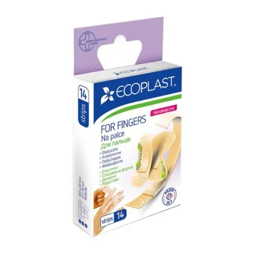 ECOPLAST ūdensizturīgs plāksteru komplekts pirkstiem (For fingers), 14 - Produkta attēls 