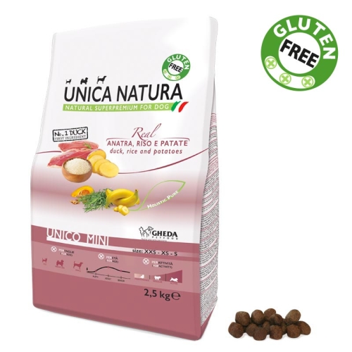 GH UNICA NATURA SUŅU MINI PĪLE/RĪSI/KART 2.5KG - Produkta attēls 