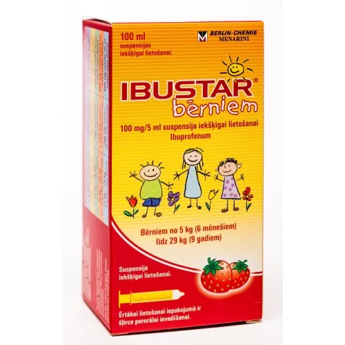 IBUSTAR bērniem 100mg/5ml suspensija, 100 ml