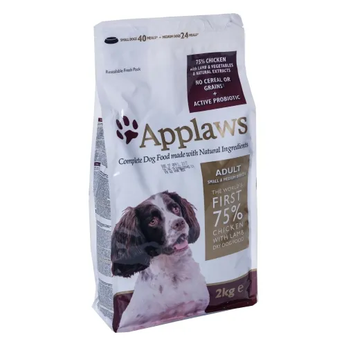 Applaws suņu sausā barība mazām&vid. šķirnēm vista/jērs 2kg - Produkta attēls 