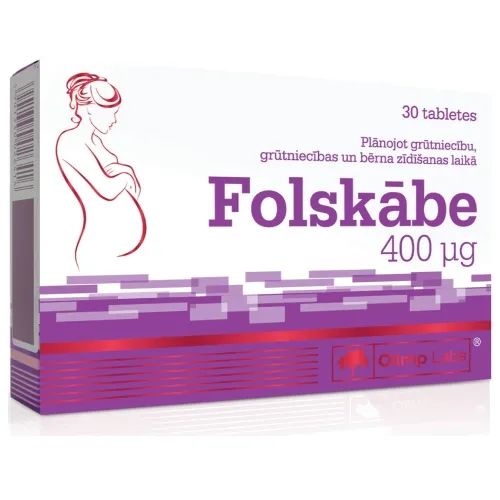 Product image of OLIMPLABS FOLSKĀBE 400MCG TABLETES N30