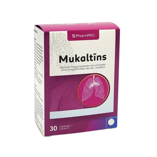 Mukaltīns 50 mg tabletes, 30 gab