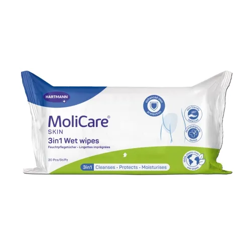 MOLICARE Skin 3 in 1 mitrās salvetes, 30 gab