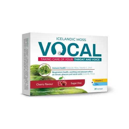 VOCAL sūkājamās pastilas ar ķiršu garšu, 24 gab. - Produkta attēls 