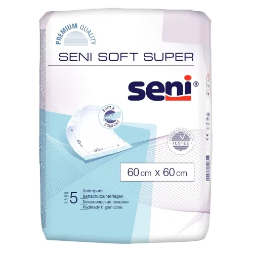 Product image of SENI SOFT SUPER absorbējošie paladziņi, 60x60 cm, 5 gab.
