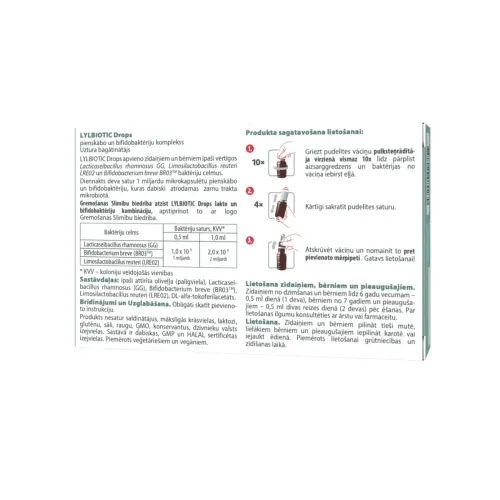 LYL BIOTIC Drops (20 devas), pilieni, 10 ml - Produkta attēls 1
