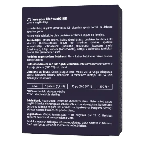LYL sunD3 KID 600 SV, sprejs, 25 ml - Produkta attēls 1