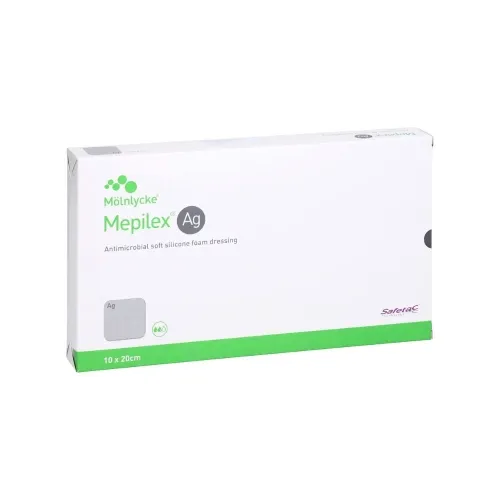 MEPILEX Ag 10 x 20cm, sterils pārsējs, 5 gab.