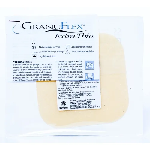 GRANUFLEX Extra Thin plāksteri sterili 10 x 10 cm, 1 gab