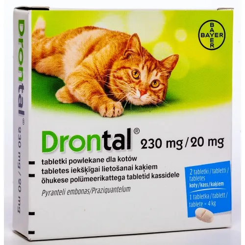 Product image of DRONTAL 230MG/20MG TABLETES KAĶIEM N2