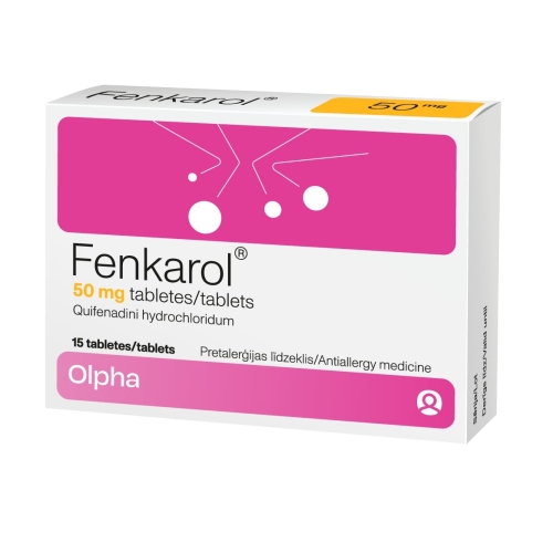 Product image of FENKAROL 50mg tabletes, 15 gab.