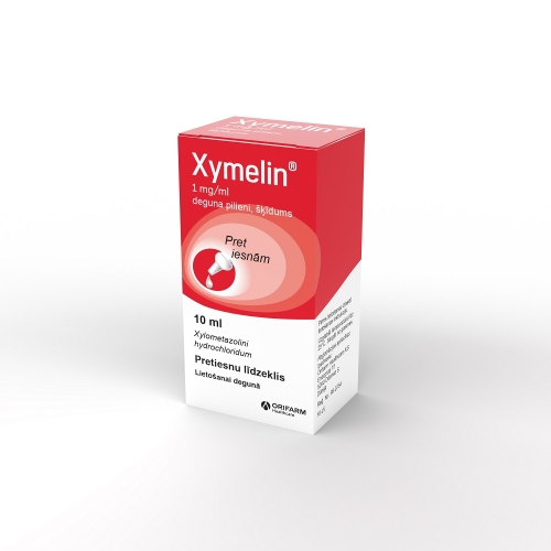 XYMELIN® Nasentropfen 1 mg/ml deguna pilieni, 10 ml - Produkta attēls