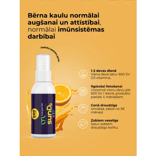 LYL sunD3 KID 600 SV, sprejs, 25 ml - Produkta attēls 2