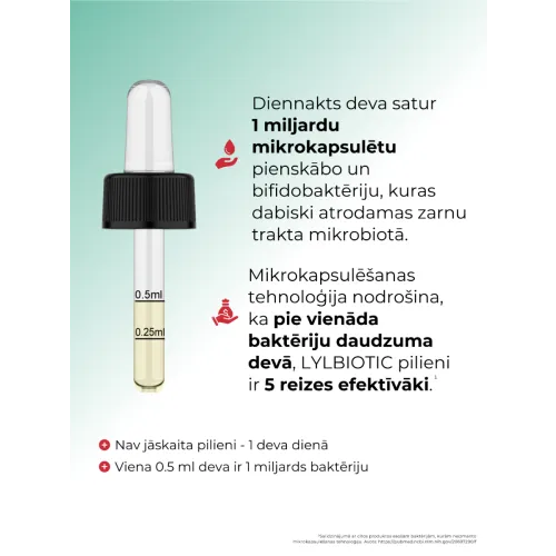 LYL BIOTIC Drops (20 devas), pilieni, 10 ml - Produkta attēls 2