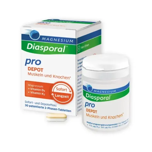 MAGNESIUM DIASPORAL Pro Depot muskuļiem un kauliem tabletes, 30 gb. - Produkta attēls