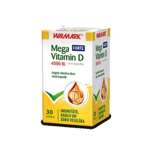 Product image of WALMARK Mega D3 Forte vitamīns (4000 IU) kapsulas, 30 gab.