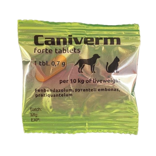 CANIVERM 0.7G TABLETES N1 SUŅIEM/KAĶIEM - Produkta attēls
