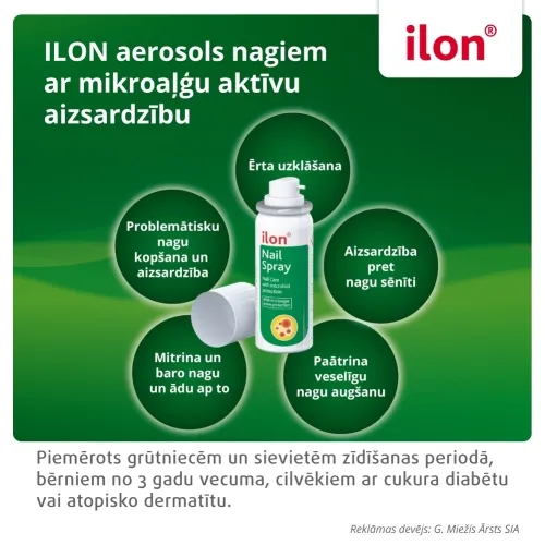 ILON aerosols nagiem ar mikroaļģu aktīvu aizsardzību 50 ml - Produkta attēls 3