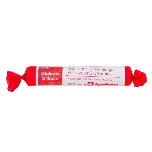 Product image of APOTHEKA Glikoze ar C vitamīnu (avenes garša), 17 gab