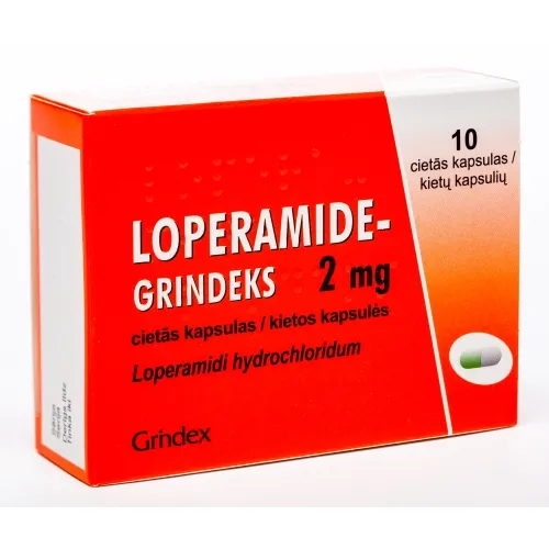 Product image of LOPERAMĪDA HIDROHLORĪDS 2 mg kapsulas (Grindeks), 10 gab.